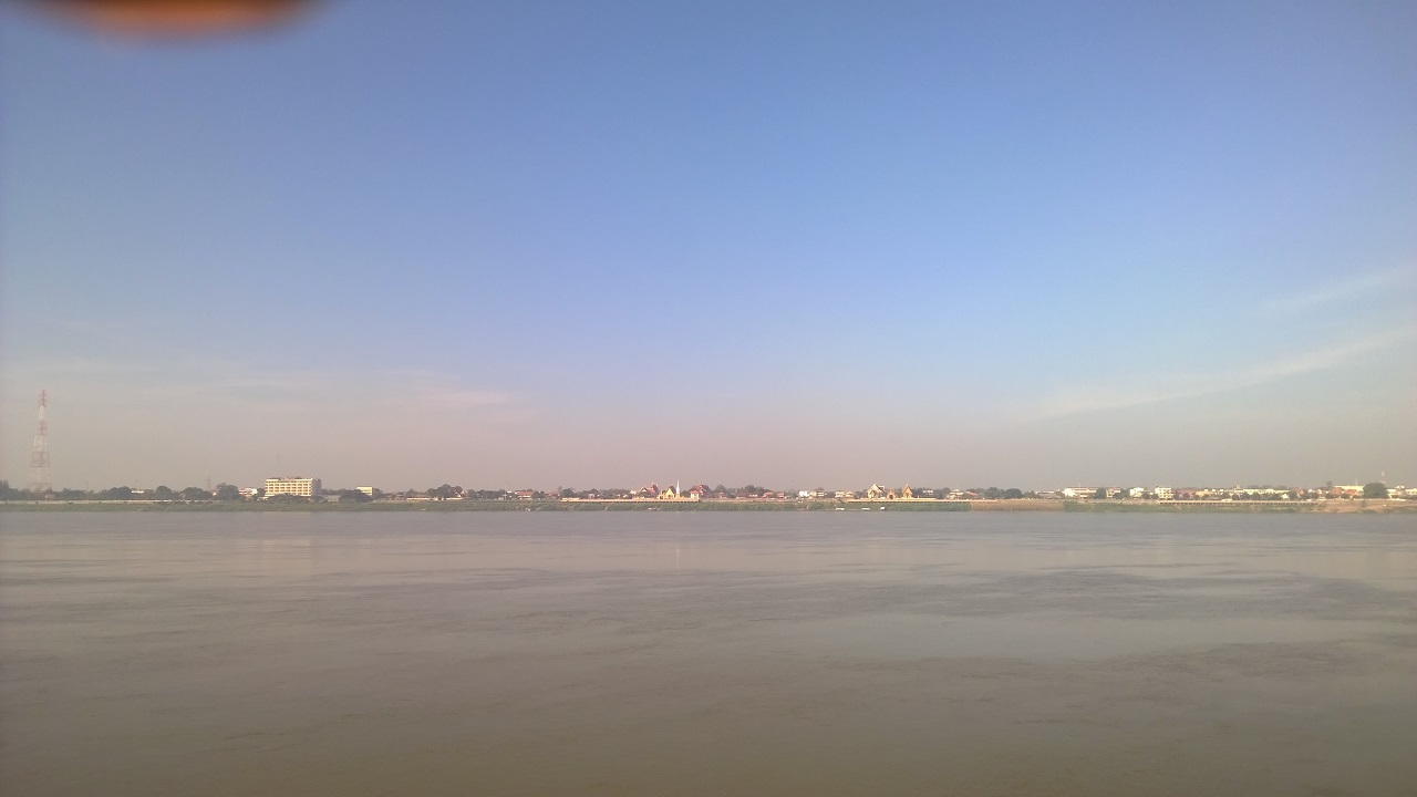 Auch ohne Sonnenuntergang sieht der Mekong nett aus.